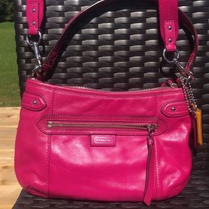 Coach pink purse. Long and short strap.